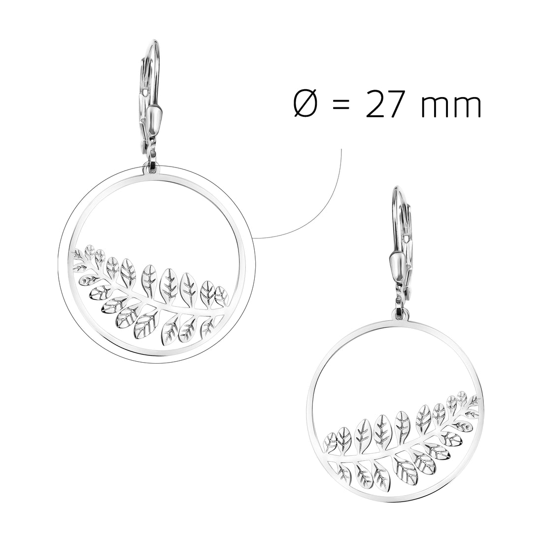 Blatt Ohrhänger in 925 Silber