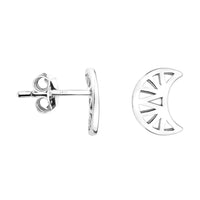 Halbmond Ohrstecker in 925 Silber