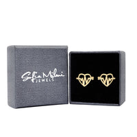 Herzschlag Ohrstecker in 925 Silber