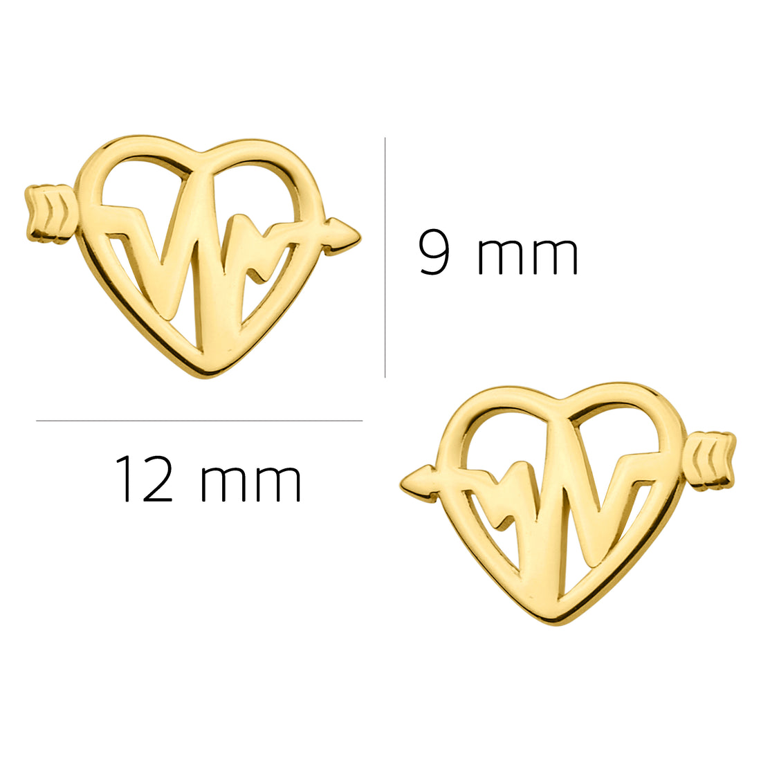 Herzschlag Ohrstecker in 925 Silber
