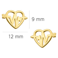 Herzschlag Ohrstecker in 925 Silber
