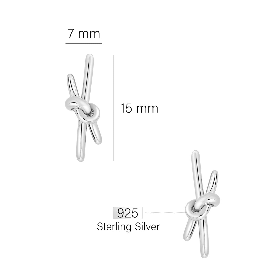 Knoten Ohrstecker in 925 Silber