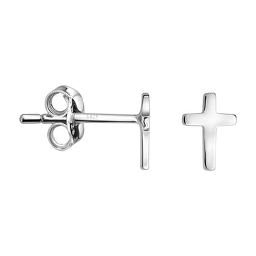 Kreuz Ohrstecker in 925 Silber