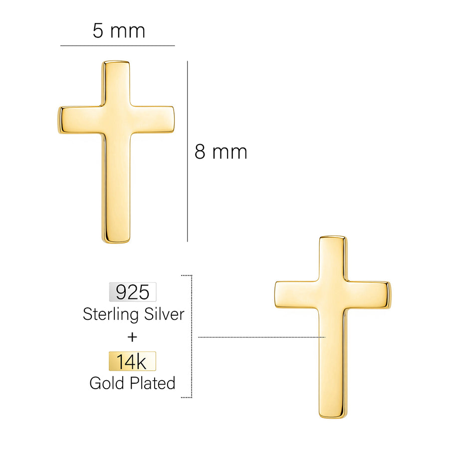 Kreuz Ohrstecker in 925 Silber