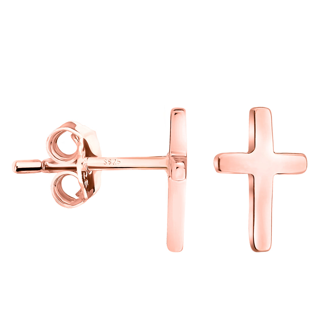 Kreuz Ohrstecker in 925 Silber