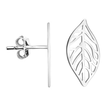 Blatt Ohrstecker in 925 Silber