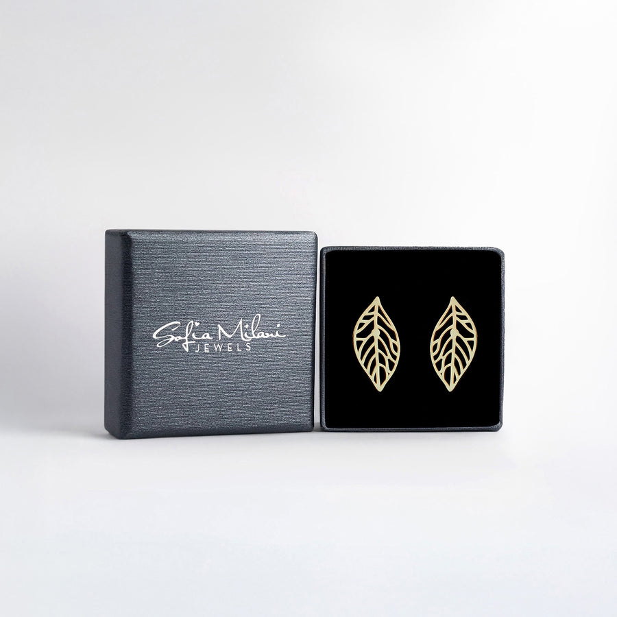 Blatt Ohrstecker in 925 Silber