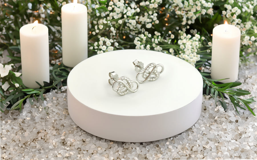 Herz Ohrstecker in 925 Silber