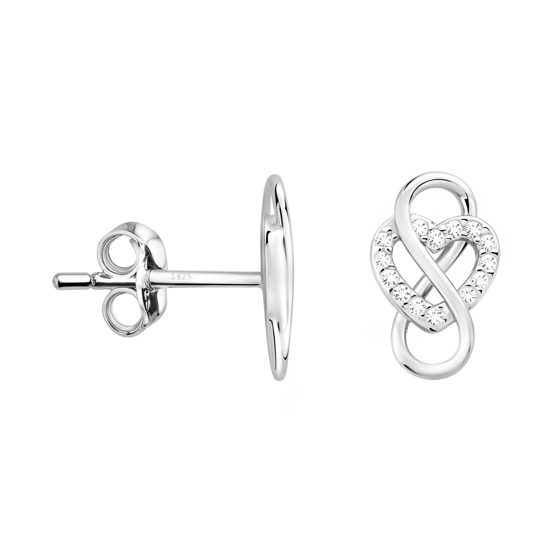 Herz Ohrstecker in 925 Silber