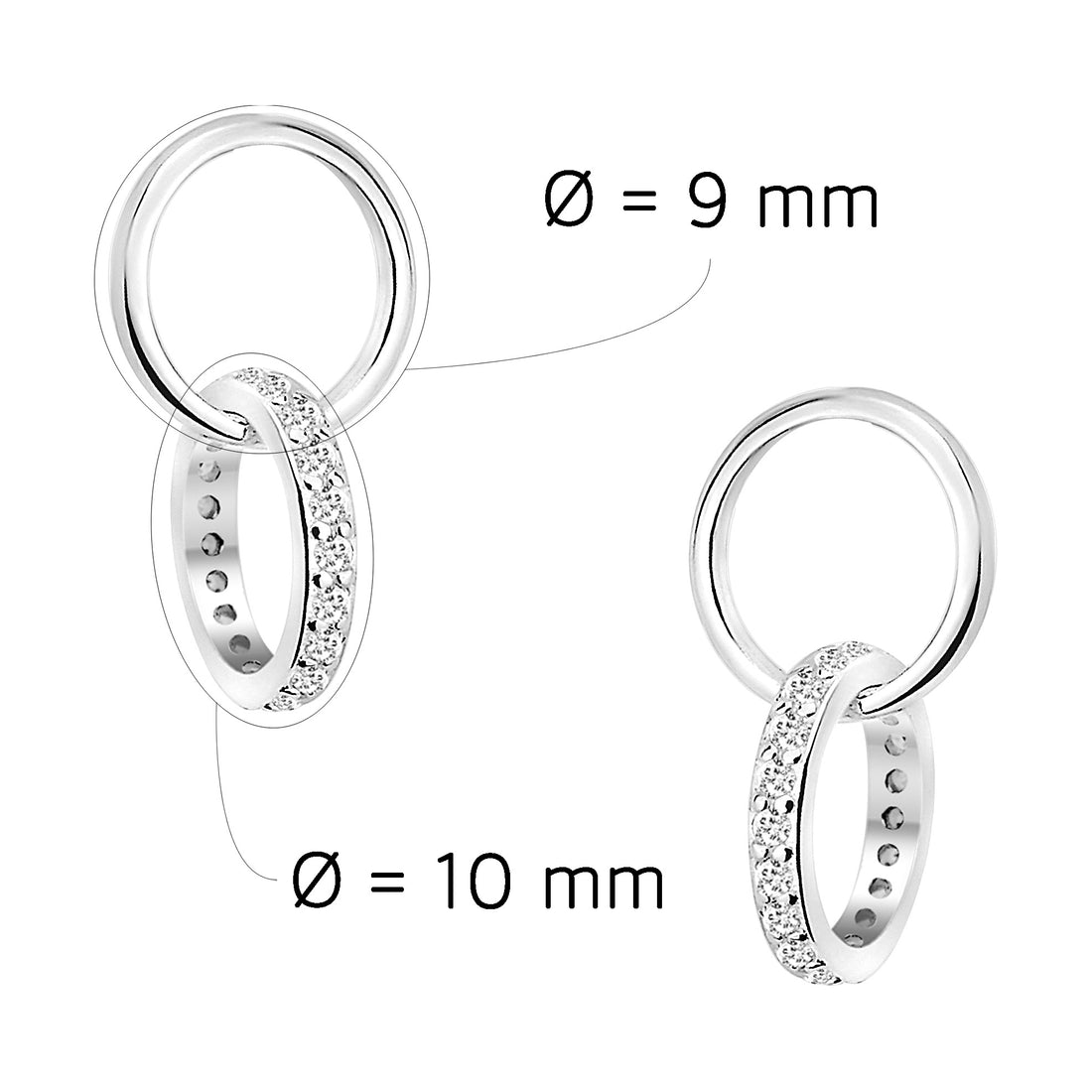Kreis Ohrstecker in 925 Silber