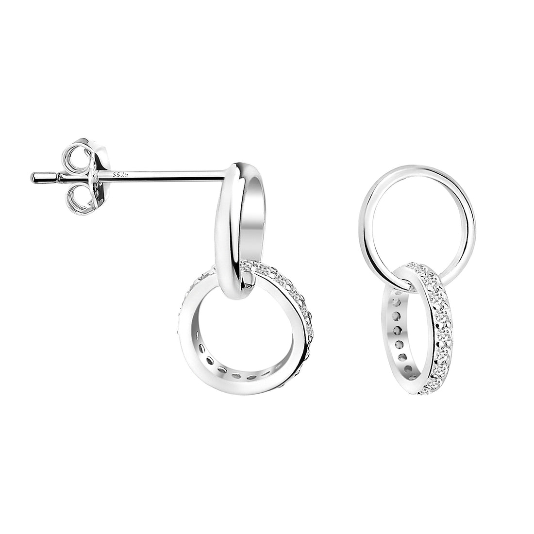 Kreis Ohrstecker in 925 Silber