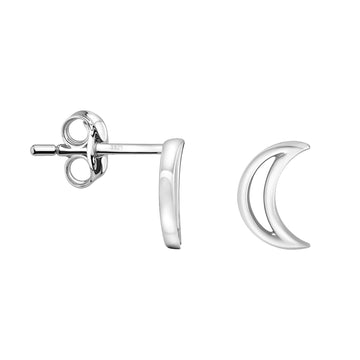 Halbmond Ohrstecker in 925 Silber