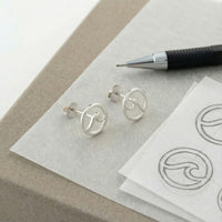 Welle Ohrstecker in 925 Silber