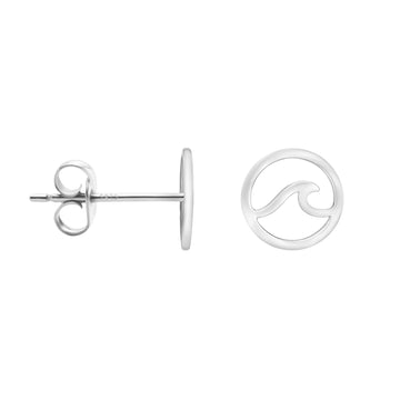 Welle Ohrstecker in 925 Silber