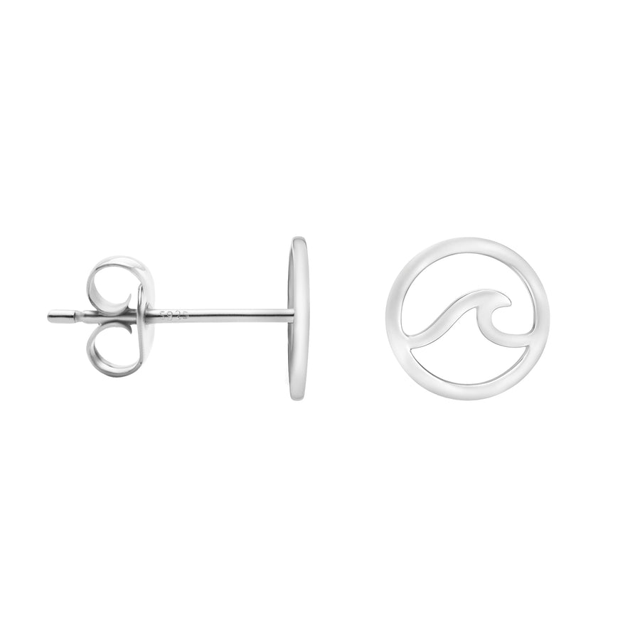 Welle Ohrstecker in 925 Silber