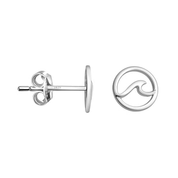 Welle Ohrstecker in 925 Silber
