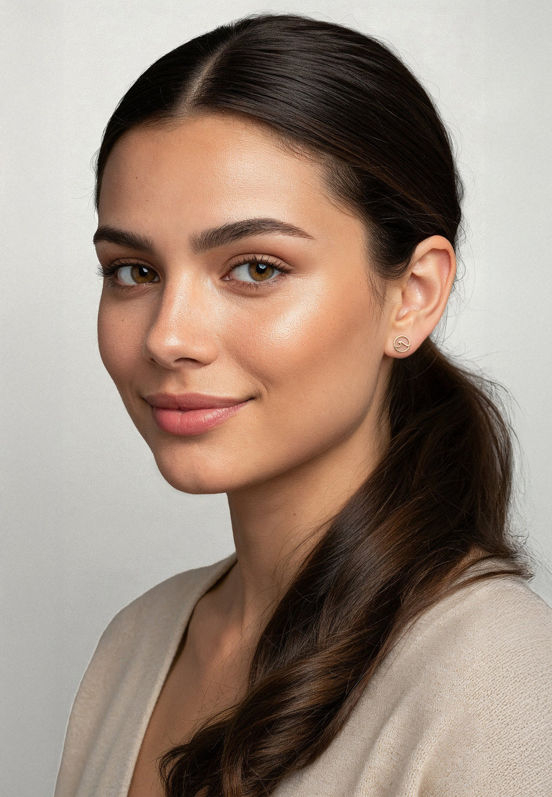 Welle Ohrstecker in 925 Silber