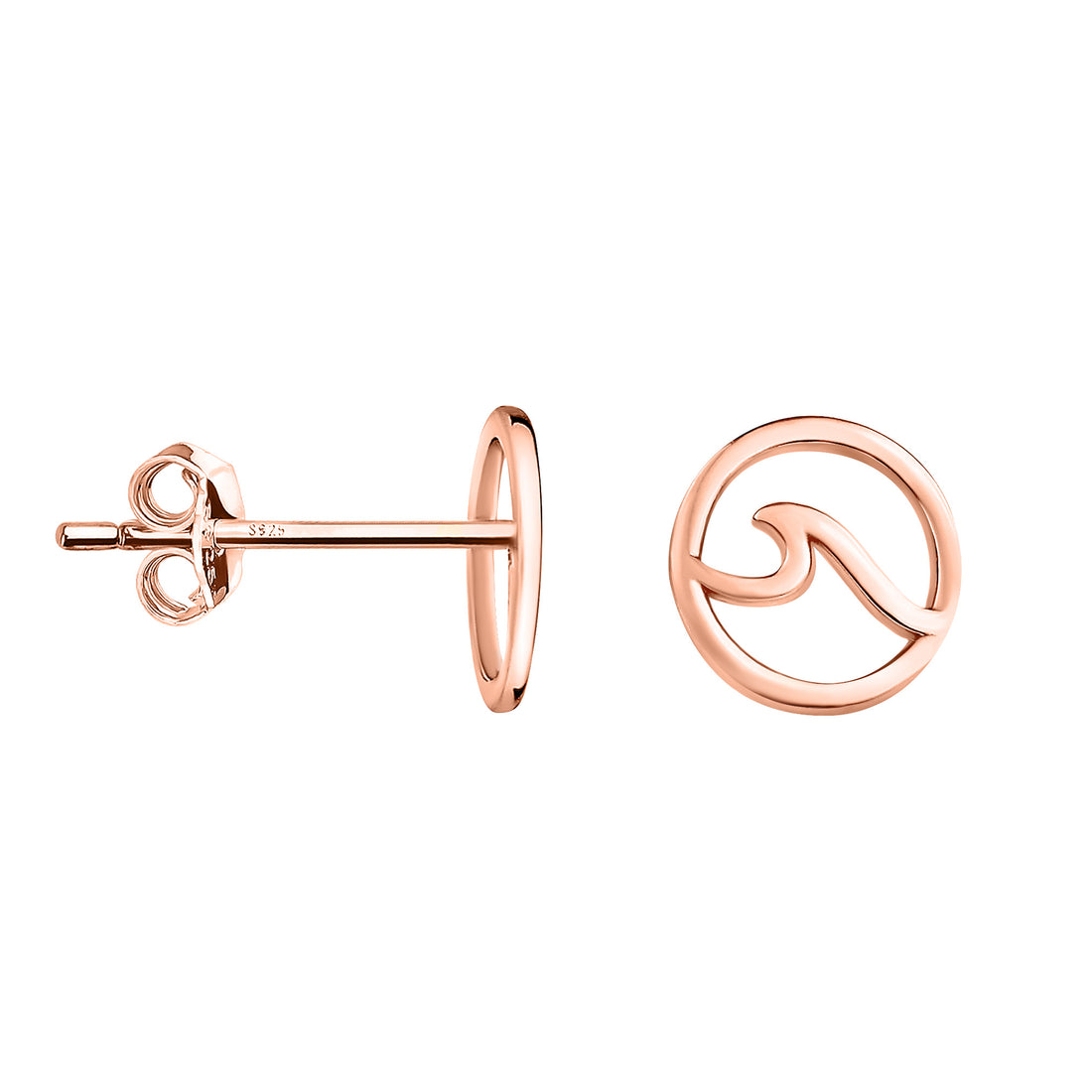 Welle Ohrstecker in 925 Silber