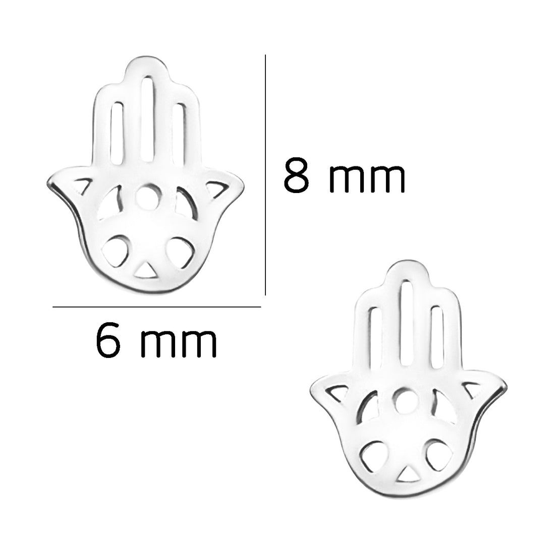 Fatimas Hand Ohrstecker in 925 Silber