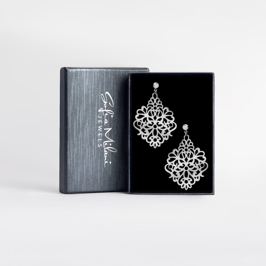 SOFIA MILANI - Orecchini da Donna in Argento 925 - Orecchino Pendente a Fiori Palla Ornamento - E1295 SOFIA MILANI - Orecchini da Donna in Argento 925 - Orecchino Pendente a Fiori Palla Ornamento - E1295