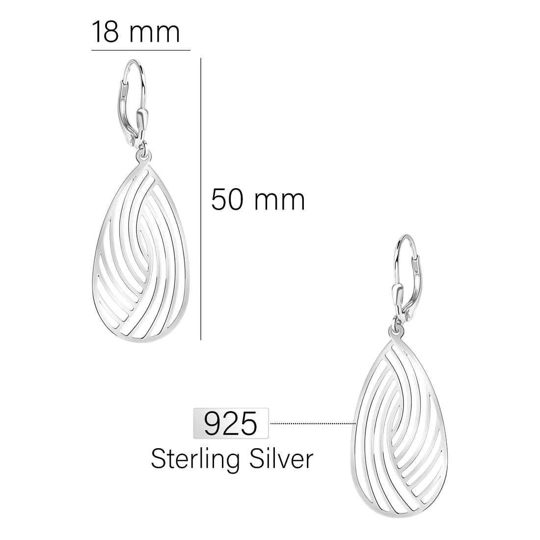 Ornament Ohrhänger in 925 Silber