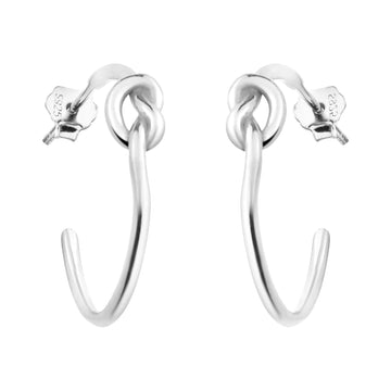 Knoten Steck Creolen in 925 Silber