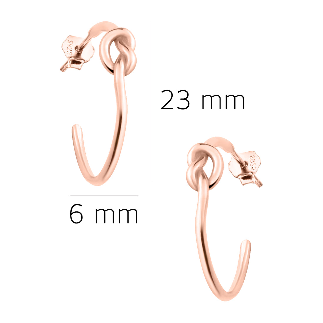 Knoten Steck Creolen in 925 Silber