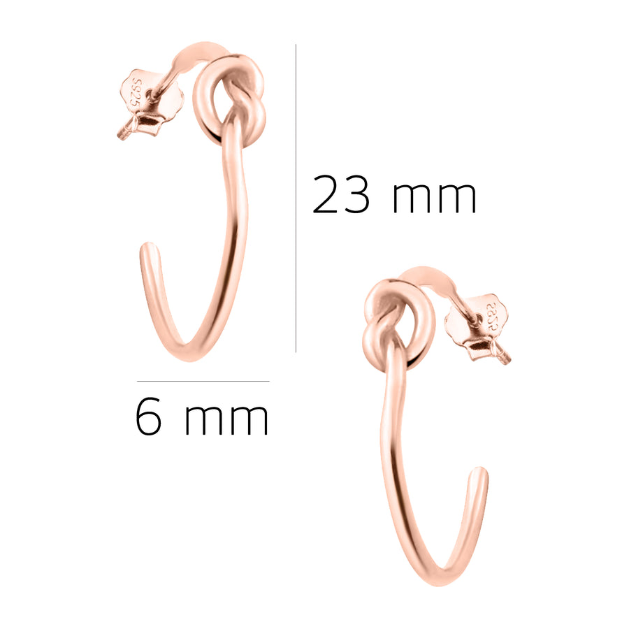 Knoten Steck Creolen in 925 Silber