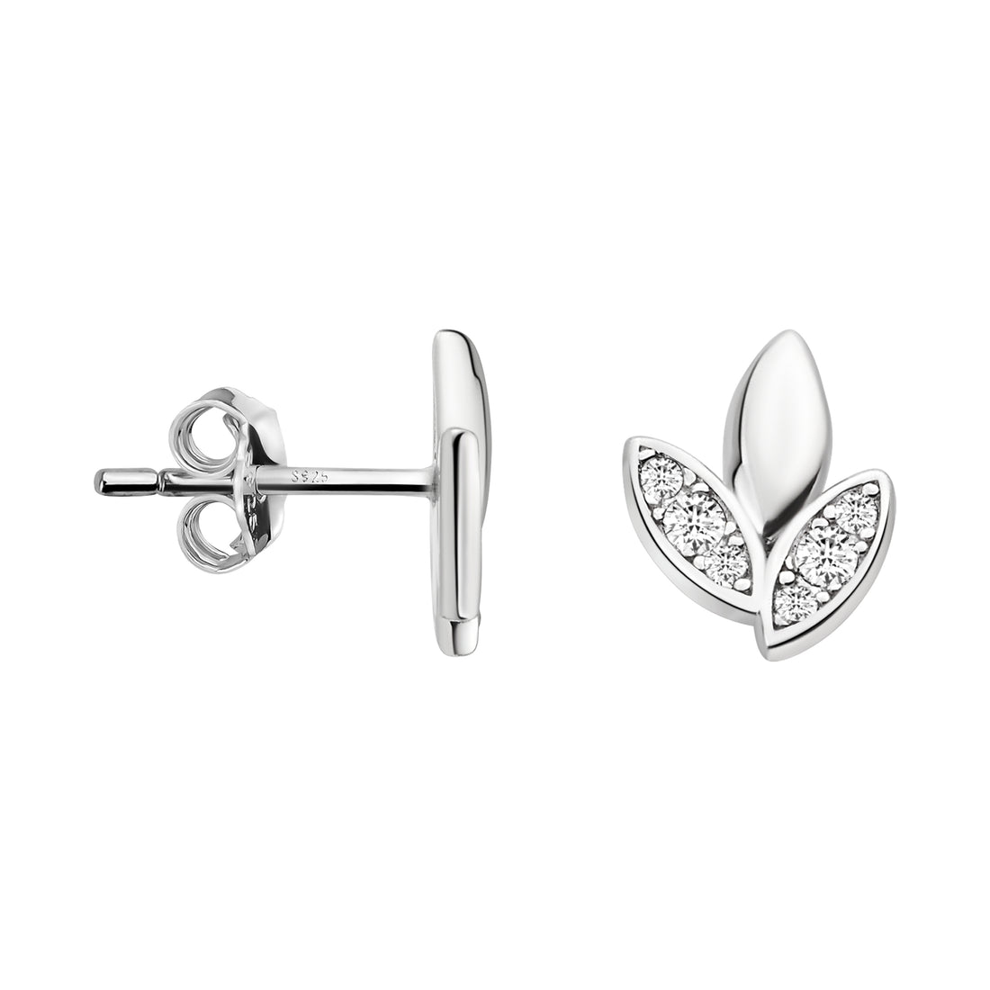 Blatt Ohrstecker in 925 Silber
