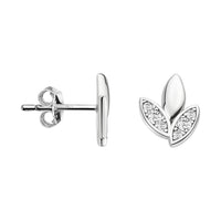 Blatt Ohrstecker in 925 Silber