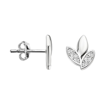 Blatt Ohrstecker in 925 Silber
