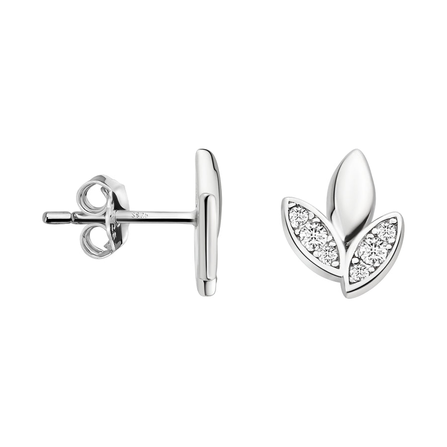 Blatt Ohrstecker in 925 Silber