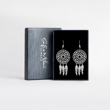Traumfänger Ohrhänger in 925 Silber