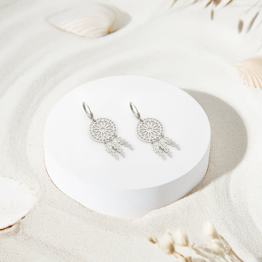 Traumfänger Ohrhänger in 925 Silber