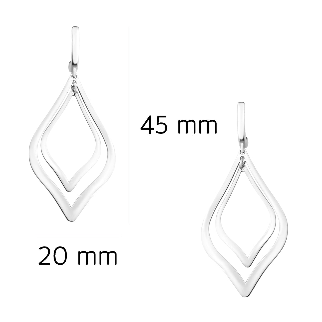 Geo Ohrhänger in 925 Silber