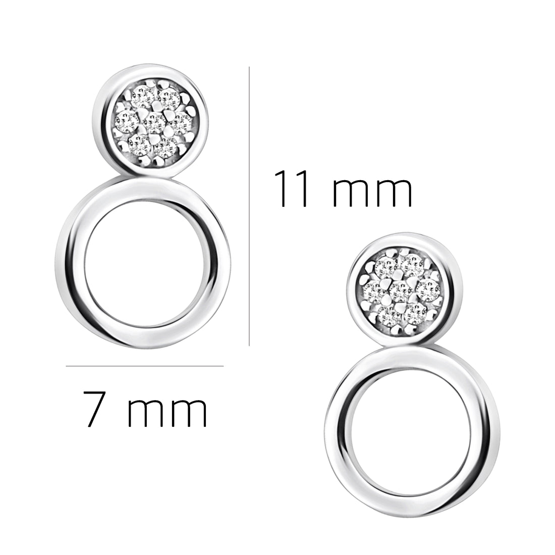 Kreis Ohrstecker in 925 Silber