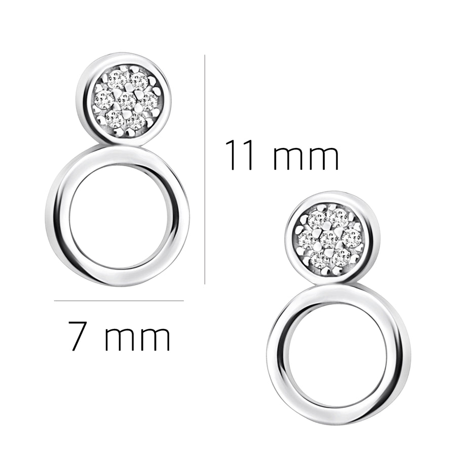 Kreis Ohrstecker in 925 Silber