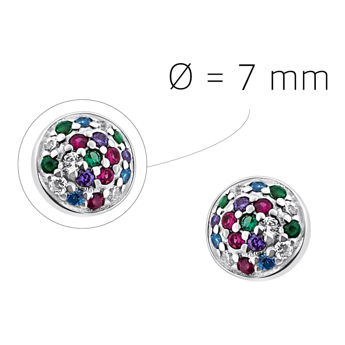 Kreis Ohrstecker in 925 Silber
