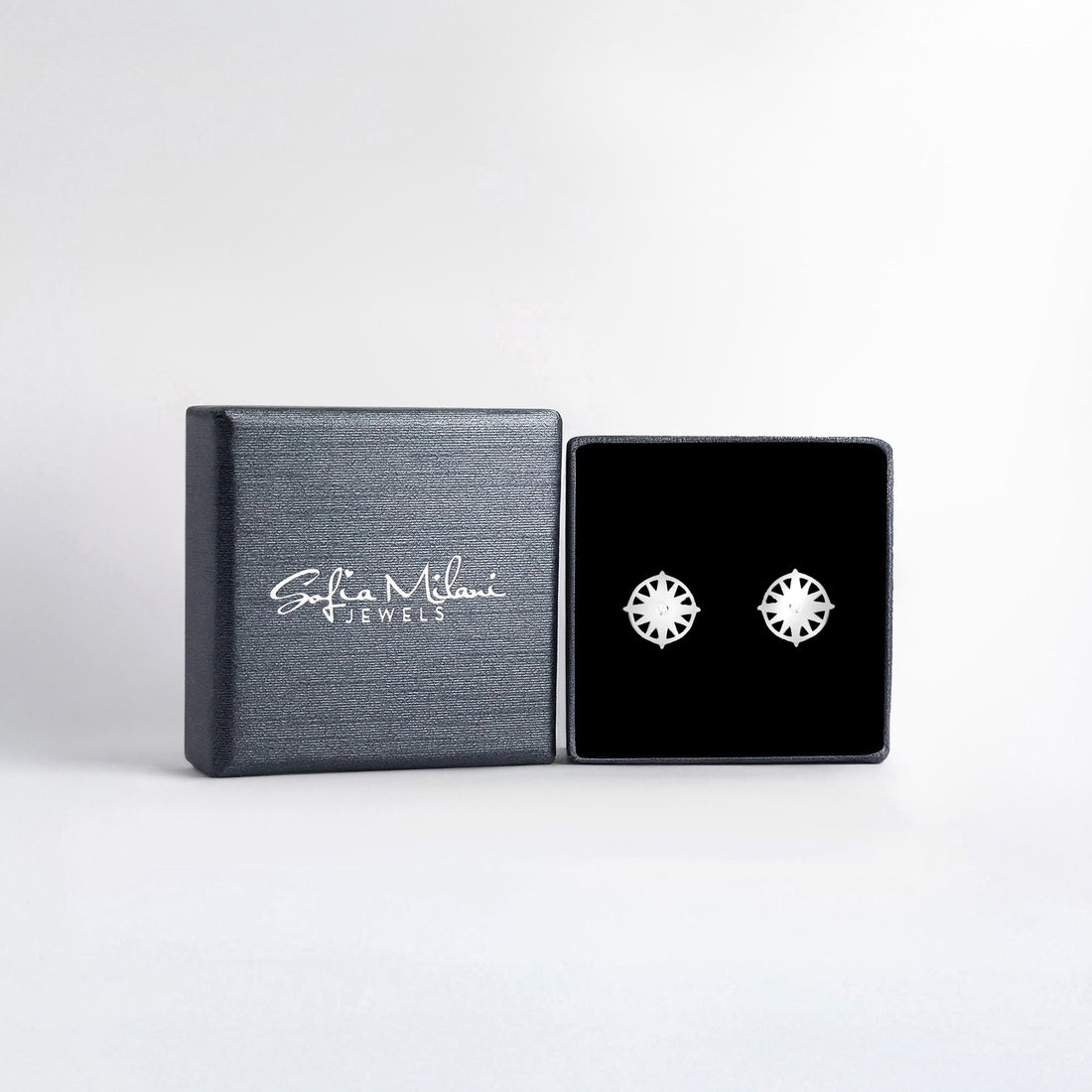Sonne Ohrstecker in 925 Silber
