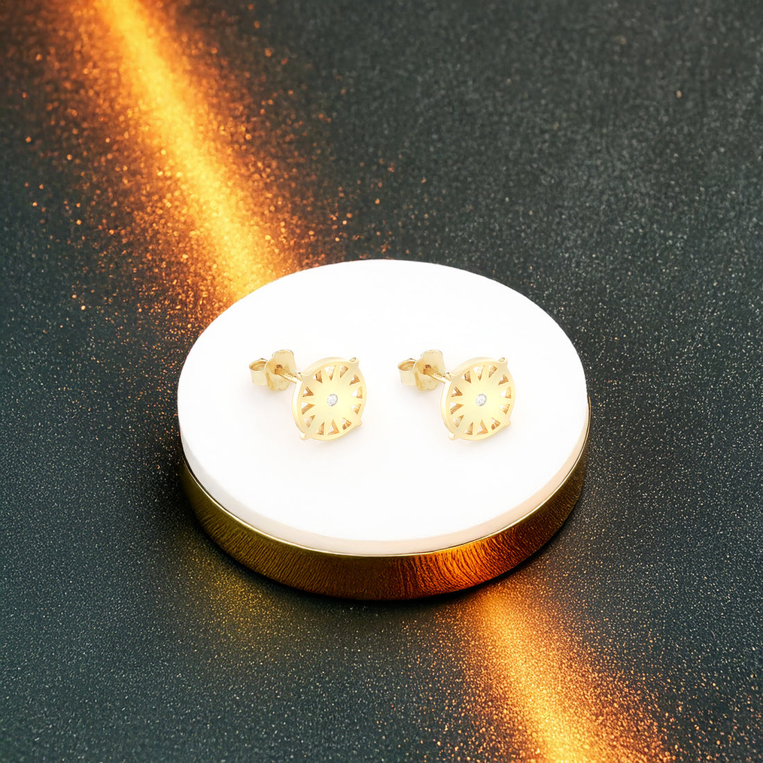 Sonne Ohrstecker in 925 Silber