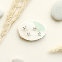 Blume Ohrstecker in 925 Silber