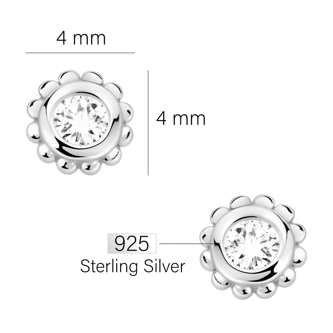 Blume Ohrstecker in 925 Silber
