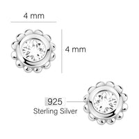 Blume Ohrstecker in 925 Silber