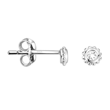 Blume Ohrstecker in 925 Silber