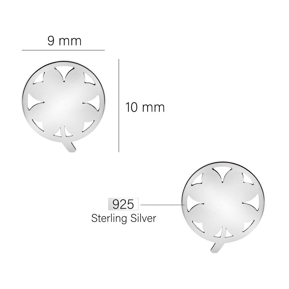 Blatt Ohrstecker in 925 Silber