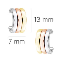 Tricolour Steck Creolen in 925 Silber