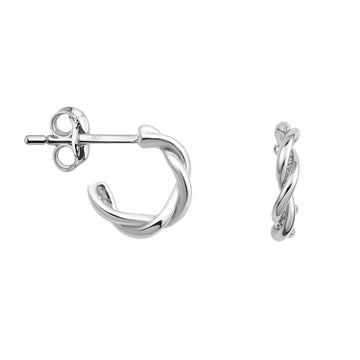 Gebogen Steck Creolen in 925 Silber