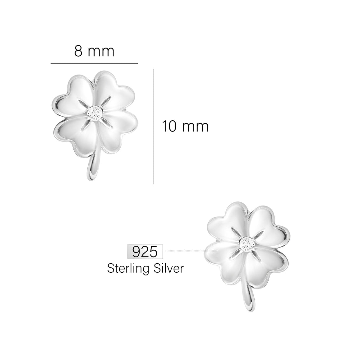 Blume Ohrstecker in 925 Silber