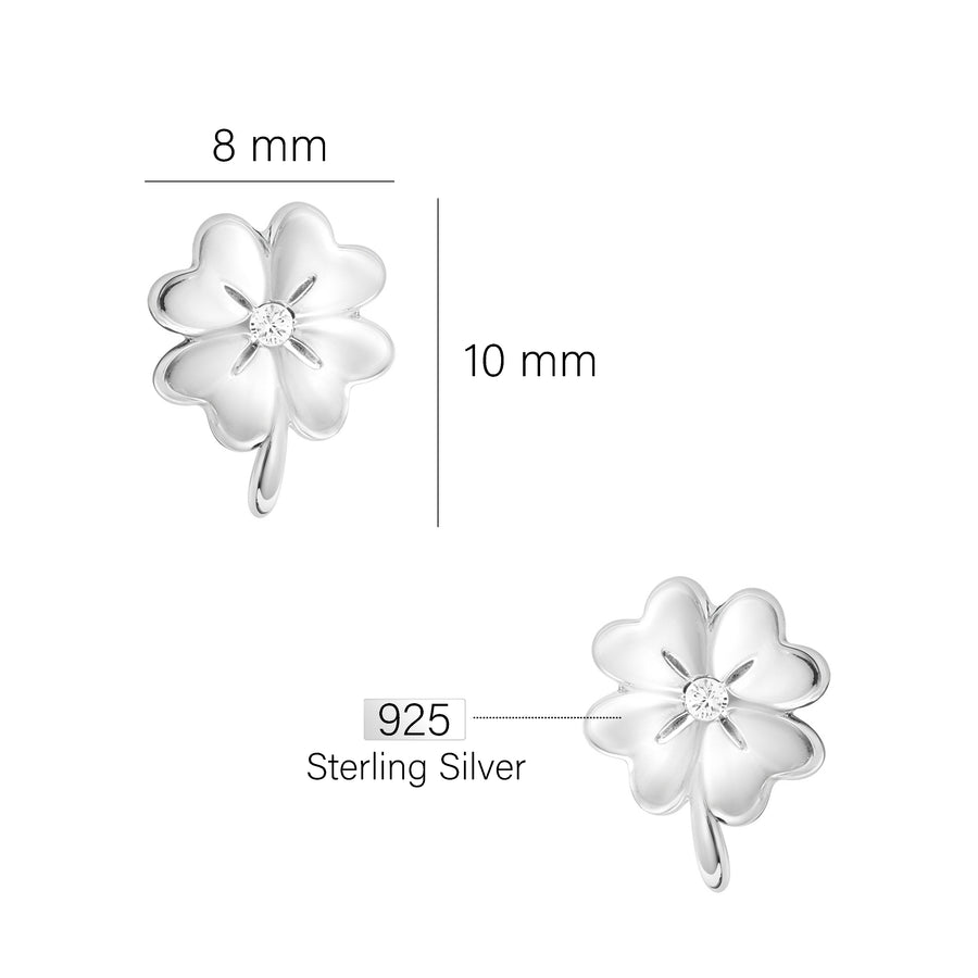 Blume Ohrstecker in 925 Silber