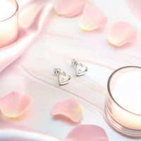 Herz Ohrstecker in 925 Silber